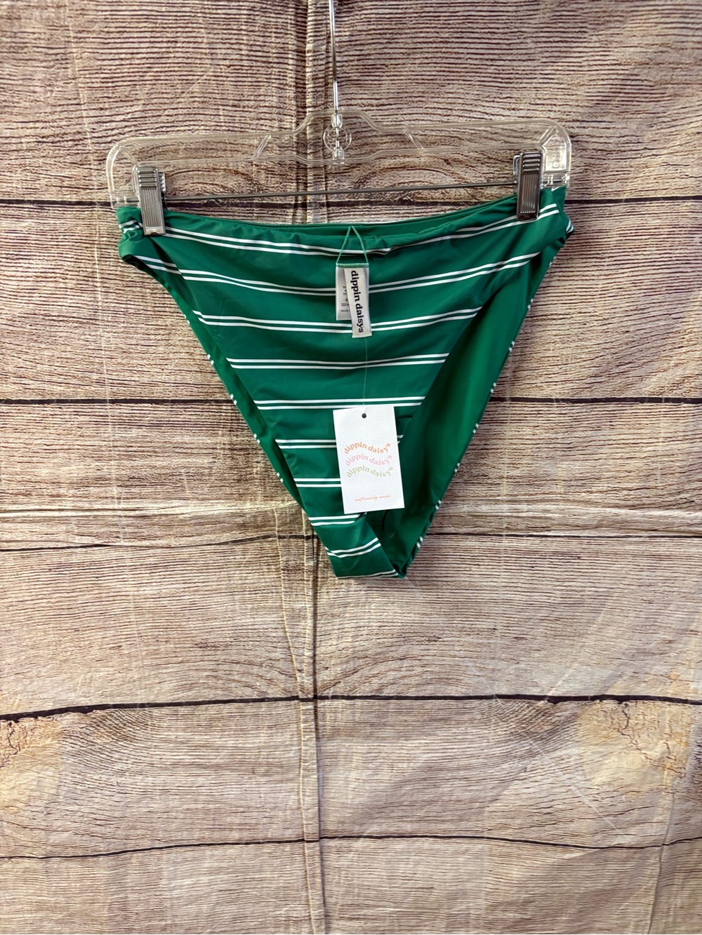 😍 Mossimo Supply Co. Green and White Striped reversible  Bikini Bottom